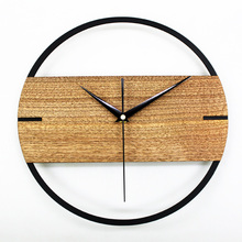 Reloj de pared silencioso para decoración del hogar, cronómetro colgante de madera con diseño moderno y Retro Vintage, sencillo, 2019 2024 - compra barato