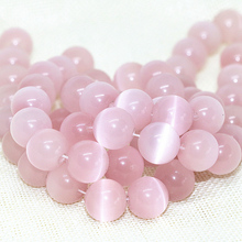 Bright pink cat eyes Mexican opal smooth round loose beads 4,6,8,10,12mm lovely girl gift beauty jewelry making 14inch B1576 2024 - buy cheap
