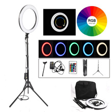 Camera Photo Studio Phone Video 18" RGB 19 Colors Light 544PCS LED Ring Light Photography Dimmable Ring Lamp With 180CM Tripod 2024 - buy cheap