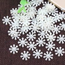 50pcs 15MM White Snowflake Beads Craft ABS Imitation Pearls Flatback For Art Scrapbooking/DIY Decoration 2018 2024 - buy cheap