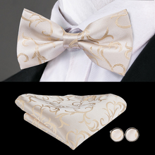 Pajarita clásica de seda para hombres, conjunto de gemelos cuadrados de bolsillo, corbata de mariposa, para fiesta de boda, 100%, LH-795 2024 - compra barato