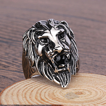 Men's Ring Stainless Steel Ring Two Colors Domineering Lion Head Skull  Biker Ring for Men Boy Punk Rock Fashion Jewelry 2024 - buy cheap