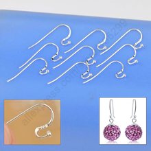 New Arrival Earring Findings Genuine 925 Sterling Silver Jewellery Ear Wire S Ball Hooks DIY Handmade Collections 2024 - buy cheap