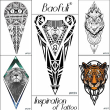 Black Egyptian Totems Body Art Temporary Tattoo Men Geometric Triangle Tribal Lion Fake Tatoos Water Transfer Arm Tattoo Sticker 2024 - buy cheap