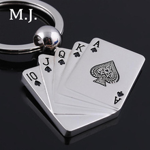 Fashion New Brand Quality Novelty Poker Charm Men Keychain Trinket Playing Cards Key Chain Key Ring Jewelry Car Accessory Gift 2024 - buy cheap