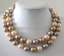 wholesales design 12mm Multicolor South Sea Shell Pearl Necklace 34" fashion jewelry,gift   JT5723 2024 - buy cheap