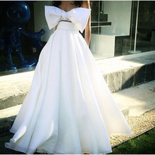 Hippie Style 2 Piece Prom Gowns White Big Bow Off Shoulder Ball Gown Formal Dress Custom Made Robe de soiree Hot Sale Cheap 2024 - buy cheap