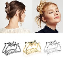 Cute Cat Shape Hair Claw Clamps Hair Clips For Women Girls Haar Accessoires DIY Headwear Alloy Hair Grips Make Up Disk Holder 2024 - buy cheap