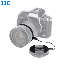 JJC Black Lens Cap Holder Nappa Genuine Leather Camera Lenses Caps Keeper for Canon 2024 - compra barato