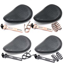 Black Motorcycle Leather Solo Seat Spring Saddle Bracket Universal For Harley Sportster XL883 XL1200 Chopper Bobber 2024 - buy cheap