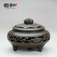 Incense burner zisha Yixing stoneware ceramic incense coil furnace hollow Lotus sandalwood incense fragrance furnace furnace 2024 - buy cheap