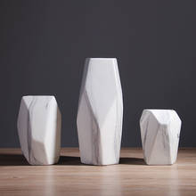 Vaso de cerâmica para decoração, suporte de mesa para decoração de home office, cor branca ou geométrica, 16/20/31cm, 1 peça 2024 - compre barato