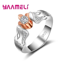 Кольцо женское из серебра 925 пробы, с австрийским кристаллом 2024 - купить недорого