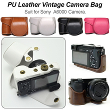 Hot Sale High quality Case Cover Bag Vintage PU leather Camera Bag Protective Pouch for Sony A6000 A6300 camera Case Cover 2024 - buy cheap