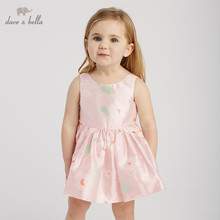 Dave bella/DB10138 летнее платье для маленьких девочек, милое платье принцессы с бантом, Детские Вечерние Платья с цветочным рисунком, детская одежда в стиле Лолиты 2024 - купить недорого