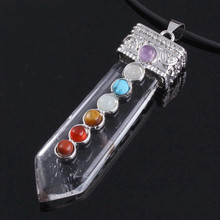 Pingente de cura do chakra em forma de cristal, espada de cristal natural banhada a prata, 1pç, 100-exclusivo, para presente 2024 - compre barato