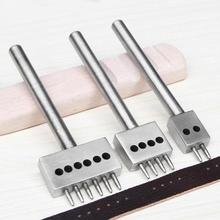 6mm Round Hole Craft Leather Punching Hole Tools 2 4 6 Prongs DIY Row Circular Cut Stitched Hole Spacing Hand Leathercraft Tool 2024 - buy cheap