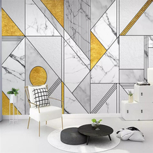 Decorative wallpaper Nordic simple personality retro abstract style geometric golden background wall 2024 - buy cheap