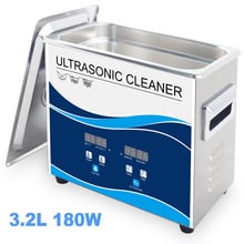 Limpiador ultrasónico de acero inoxidable para baño, herramienta quirúrgica para dentadura, 3.2L, 180W, 40Khz, Control de calentamiento de Degas 2024 - compra barato