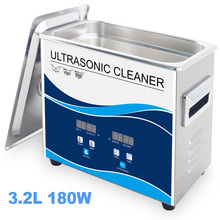 Stainless Steel Bath 3.2L  Ultrasonic Cleaner 180W Transducer 40Khz Degas Heating Control Dental Nail Denture Surgical Tool 2024 - buy cheap