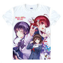 Saekano camiseta Megumi camiseta Kato moda camisetas colección Anime kawaii vestido de verano Anime japonés Manga un 2024 - compra barato