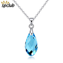 Fashion Charm Crystals From Swarovski Water Drop Necklaces & Pendants Silver Color Chain Necklaces Collares Jewelry Women Gifts 2024 - buy cheap