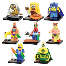 8Pcs/set Spongebob DIY  Kids Toys Star  Building Blocks Set Compatible With Legoe Children Block Toys Gift 2024 - buy cheap