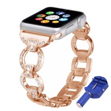 OSRUI diamond Strap For Apple Watch band 42mm(44MM)/38mm(40MM) iwatch series 4/3/2/1 Stainless Steel wrist link Bracelet belt 2024 - buy cheap