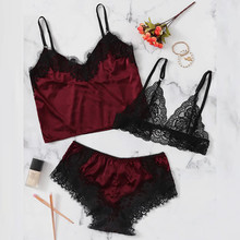 Novo conjunto lingerie com renda feminina, lingerie com sutiã e calcinha, roupas íntimas femininas, sensual, conjunto presente para namorada 2024 - compre barato