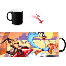 Roadrunner-taza mágica que cambia de Color, té, taza de agua leche, tazas de café personalizadas de cerámica, regalos de cumpleaños, 350ml 2024 - compra barato