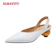 Xgravity primavera verão sapatos sexy nova moda apontou toe vestido sapato senhoras verão sandálias de salto alto saltos anormais a088 2024 - compre barato