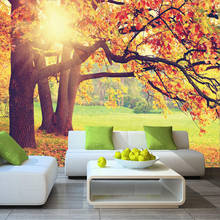 Custom Photo Wallpaper Autumn Leaves Sunshine 3D Wall Mural Living Room TV Sofa Backdrop Wall Decor Papel De Parede 3D Paisagem 2024 - buy cheap