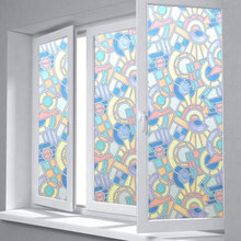 Rotating art window privacy film Stained Static glass Adhesive foil sticker Retro Frosted PVC film Decorative vinyl width 60cm 2024 - buy cheap