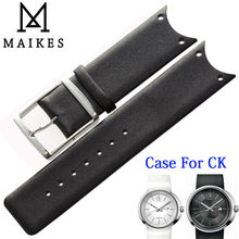Высококачественный ремешок для часов MAIKES из натуральной кожи, черный, белый ремешок для часов, Чехол Для CK Calvin Klein KOH23101 KOH23307 2024 - купить недорого