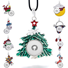 Hot Interchangeable Christmas Tree Ginger Necklace 069 Fit 18mm Snap Button Pendant Necklace Charm Jewelry For Women Gift 2024 - buy cheap