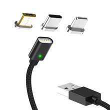 Cabo usb para carregamento magnético, para iphone xr xs max x cabo de carregamento com imã, usb tipo c, 1m 2024 - compre barato