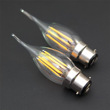 Novidade luz de led vela filamento 6w 600lm cob e12 e14 e27 b22 led lâmpada ac110v/220v frete grátis 2024 - compre barato