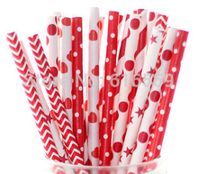 300pcs/lot Red Paper Straws Mixed Paper Straws For Wedding Party Birthday Decoration Paper Drinking Straws 2024 - buy cheap