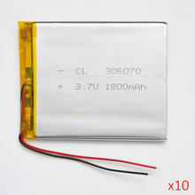 10 pces 7v 1800mah 306070 li-po bateria recarregável do polímero do lítio para a almofada gps psp vedio jogo e-book tablet pc power bank 2024 - compre barato