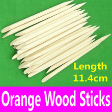 60pcs Nail Art Orange Wood Sticks Cuticle Pusher Remover Manicure Pedicure Care Dotting Tools Equipment 11.4cm Salon Wholesale 2024 - buy cheap