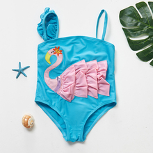 NEW 2019 Girls swimwear slanted shoulders flying children's swimwear Girls one-piece swimsuit Kids Beach wear-ST111/112 2024 - buy cheap