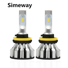 Simeway-lâmpadas para farol dianteiro, 12v, led, h7, h4, h1, h3, h8, h9, h11, 9005, 9006, 9012, com chip csp, 8000lm, 6000k, farol de neblina automotiva 2024 - compre barato