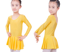 Long sleeved Spandex Gymnastics Leotard for Girls Ballet Dress Clothing Kids Dance Wear 2024 - buy cheap