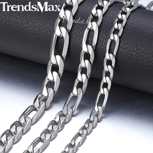 Trendsmax Necklace For Men Stainless Steel Figaro Link Chain 2018 Fashion Long Necklaces Men Jewelry Gifts 18-36" KNN6 2024 - buy cheap