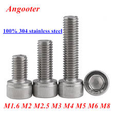 DIN912 Allen socket head screw 304 stainless steel M1.6 M2 M2.5 M3 M4 M5 M6 M8 Hexagon socket head cap screws hex socket screw 2024 - купить недорого