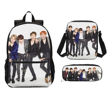 Комплект школьной сумки с принтом Kpop для девочек-подростков, милый школьный рюкзак для школьников, детский школьный рюкзак с рисунком идола, школьные сумки для детей 2020 2024 - купить недорого