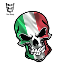 EARLFAMILY 12 см X 8,3 см в готическом стиле, в виде черепа с итальянские Il Tricolore флаг мотив внешний виниловые наклейки на автомобиль 2024 - купить недорого