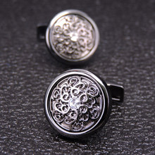 Free shipping, vintage pattern crystal Cufflinks fashion men's shirt cufflinks senior designer exclusive design shirt buttons 2024 - buy cheap