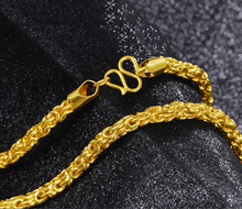 O Shaped Buckle Necklace Yellow Gold Filled Thick Snake Bone Chain Male Jewelry Gift 2024 - buy cheap