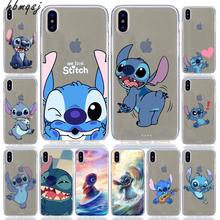 Cute stitch for iphone x xs xr max 6 6s 5s 7 8 plus case silicone soft tpu clear cartoon funny original coque for iphone x  case 2024 - buy cheap